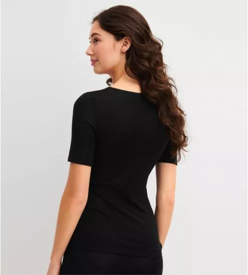 T-shirt en laine et soie...