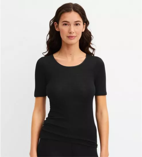 T-shirt en laine et soie True Confidence Noir