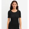 T-shirt en laine et soie True Confidence Noir