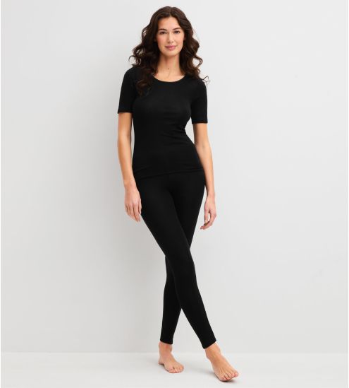 T-shirt en laine et soie True Confidence Noir