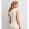 Top à bretelles larges en laine et soie True Confidence Pearl Cream