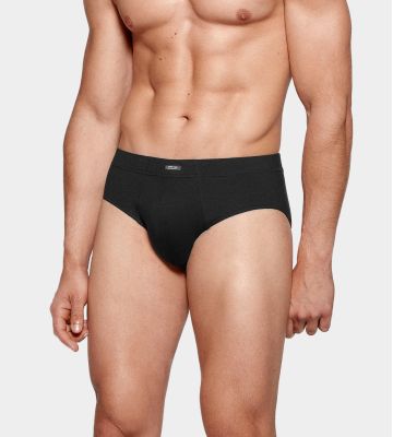 Men's Cotton and Modal Man Slip Black