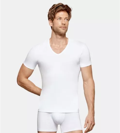 T-shirt homme col V blanc