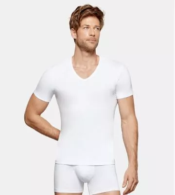 T-shirt homme col V blanc