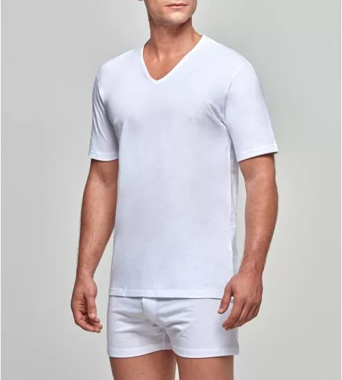 WHITE MAN V NECK T-shirt