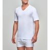 T-shirt col V homme blanc