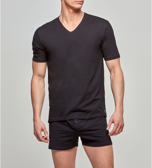 BLACK MAN V NECK T-shirt