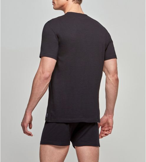 BLACK MAN V NECK T-shirt