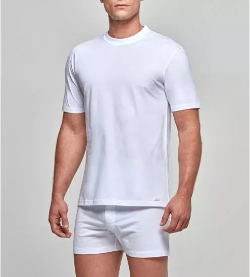 T-shirt homme col rond blanc