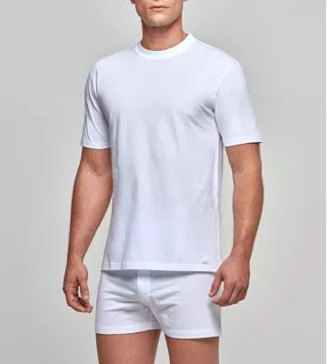 T-shirt homme col rond blanc