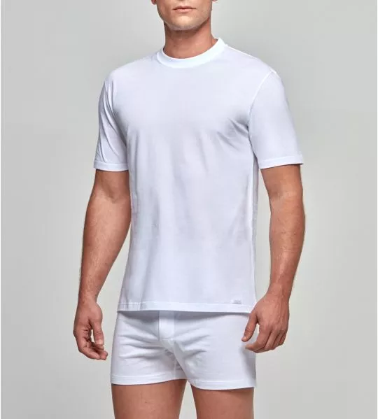 T-shirt homme col rond blanc