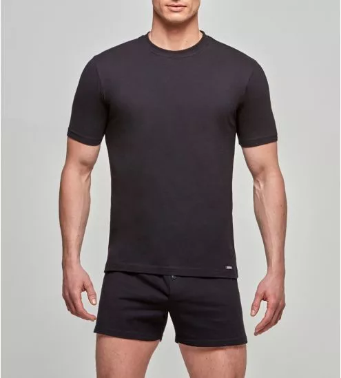 T-shirt homme col rond noir