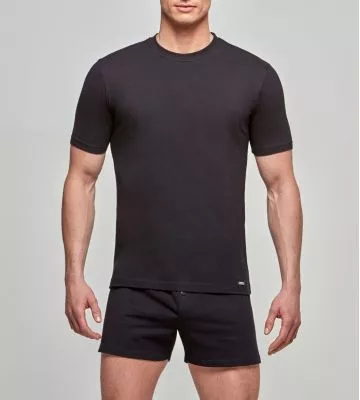 T-shirt homme col rond noir
