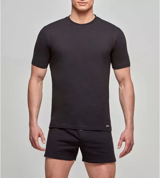 T-shirt homme col rond noir