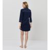 Liquette manches longues boutonnée bleu marine