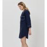 Liquette manches longues boutonnée bleu marine