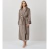 Peignoir long pilou col châle Taupe