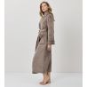 Peignoir long pilou col châle Taupe