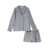 Pyjama short boutonné gris chiné