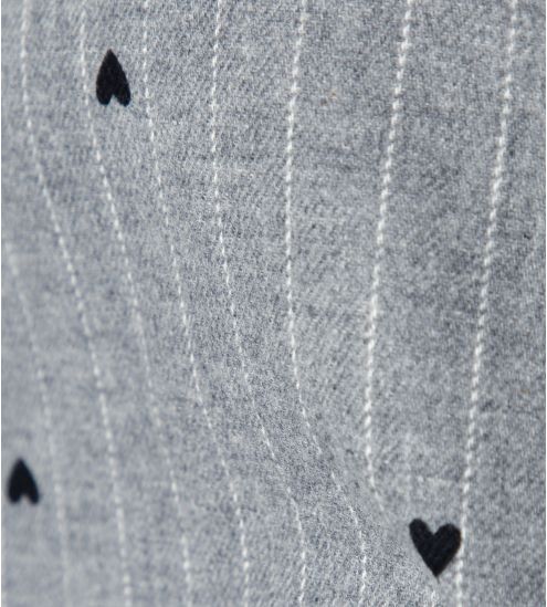 Pyjama short boutonné gris chiné