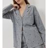 Pyjama short boutonné gris chiné