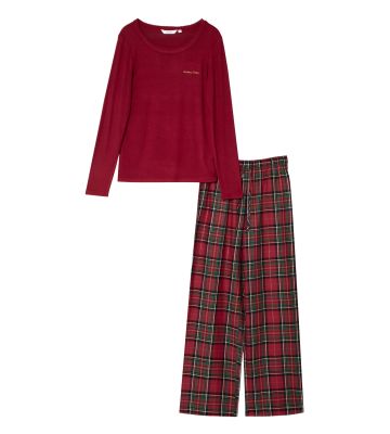 Pyjama de Noël femme rouge bordeaux