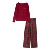 Pyjama de Noël femme rouge bordeaux