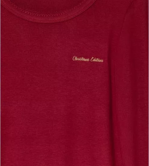 Pyjama de Noël femme rouge bordeaux
