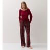 Pyjama de Noël femme rouge bordeaux