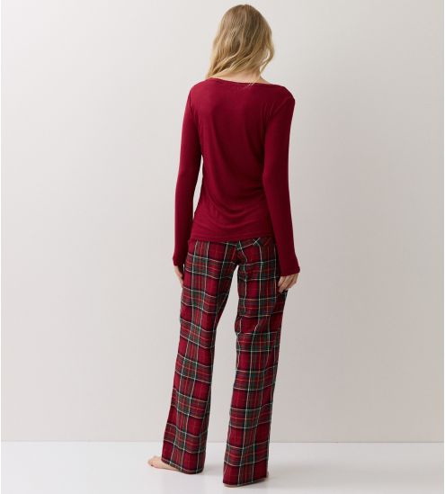 Pyjama de Noël femme rouge bordeaux