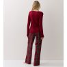 Pyjama de Noël femme rouge bordeaux