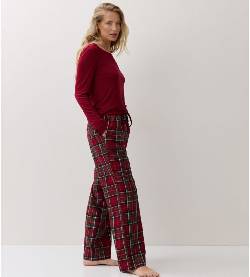 Pyjama de Noël femme rouge bordeaux