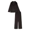 Pyjama chaud en velours uni chocolat