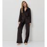 Pyjama chaud en velours uni chocolat