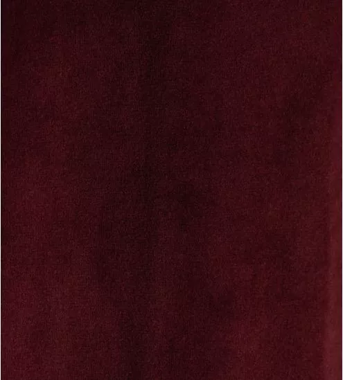 Pyjama chaud en velours uni bordeaux
