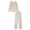 Pyjama en velours côtelé beige