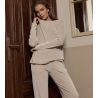 Pyjama en velours côtelé beige