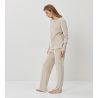 Pyjama en velours côtelé beige