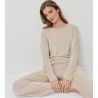 Pyjama en velours côtelé beige