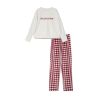 Pyjama polaire de Noël Écru Rouge