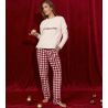 Pyjama polaire de Noël Écru Rouge
