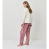 Pyjama polaire de Noël Écru Rouge