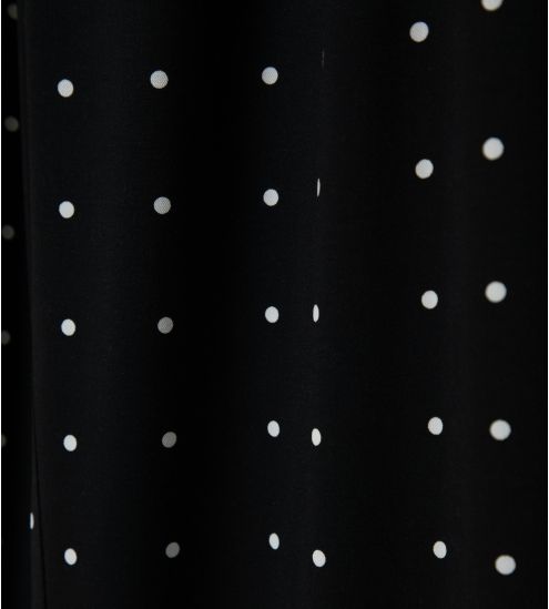 Pyjama chemise short noir à pois blancs