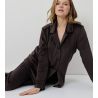 Pyjama chaud en velours uni chocolat