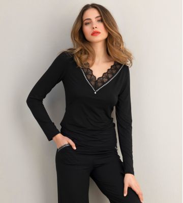 T-shirt à manches longues Icone Buisness Pied de Poule