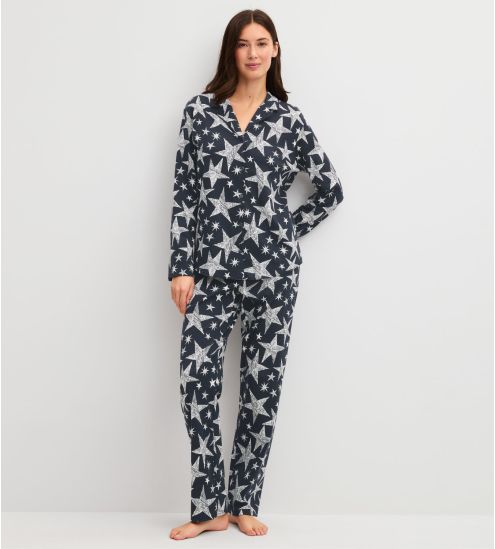 Pyjama femme imprimé étoiles Winter Dreams Blue Night