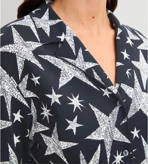 Pyjama femme imprimé étoiles Winter Dreams Blue Night