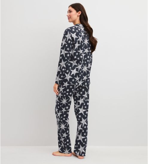 Pyjama femme imprimé étoiles Winter Dreams Blue Night