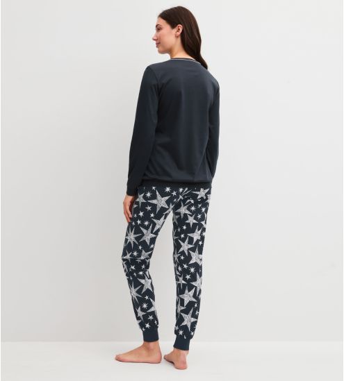 Pyjama femme bords élastiques Winter Dreams Blue Night