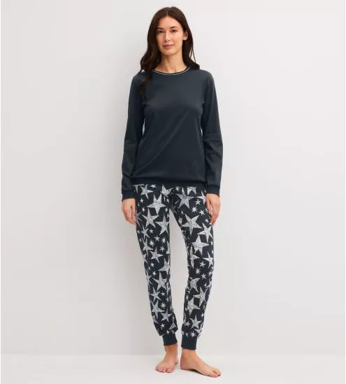 Pyjama femme bords élastiques Winter Dreams Blue Night